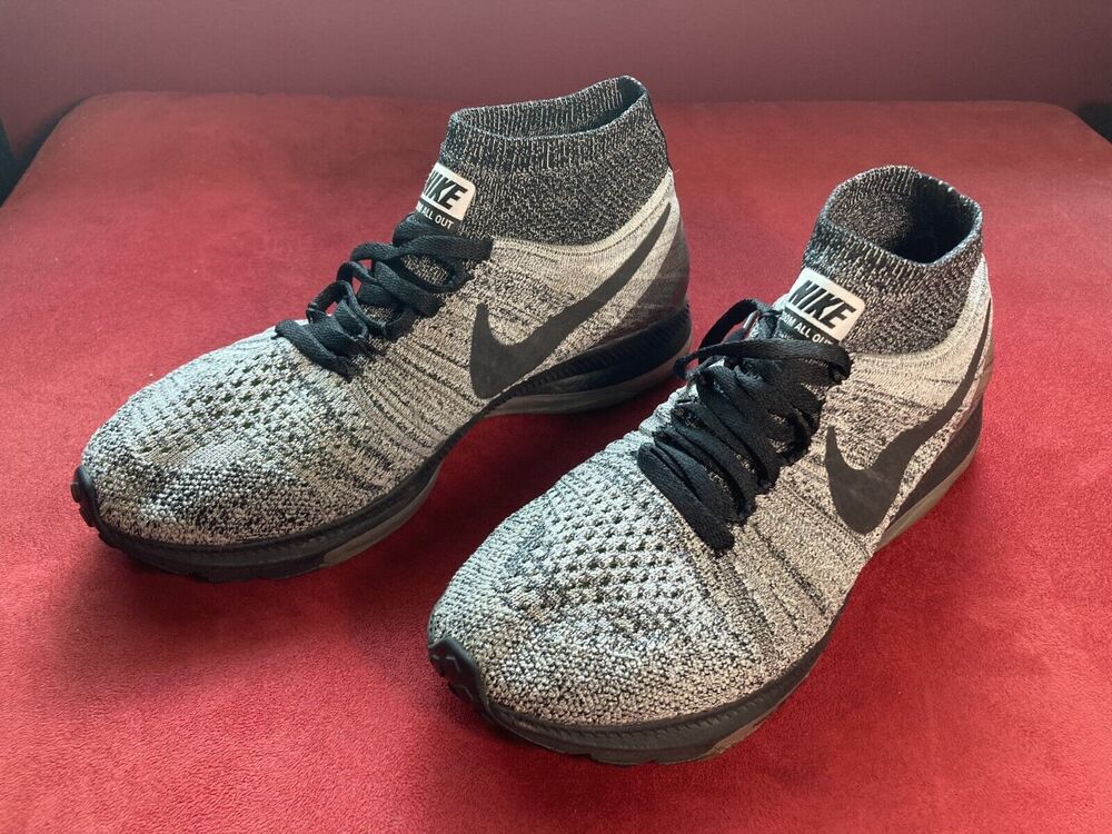 Nike Zoom All Out Flyknit "Wolf Grey" Running Shoes (Women's Size 8) • EUC